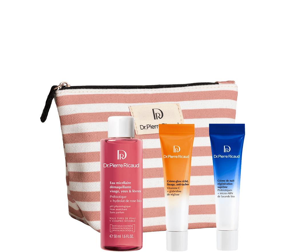 Trousse découverte rayée prescription glow jour et nuit - Dr Pierre Ricaud