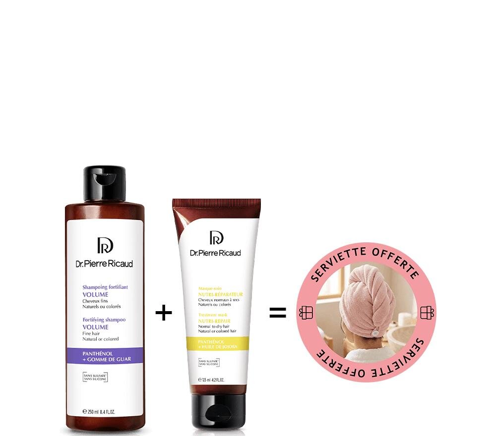 Duo soin volume et nutrition + serviette cheveux offerte - Dr Pierre Ricaud