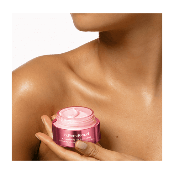Lifting-Creme für Hals und Dekolleté mit Vitamin B3 und Süßmandel-Biopolymer vidéo
