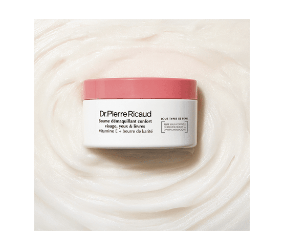 Baume démaquillant confort visage, yeux & lèvres  pot ouvert