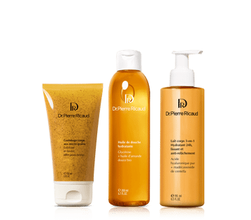 Trio soins du corps hydratant, exfoliant et lissant